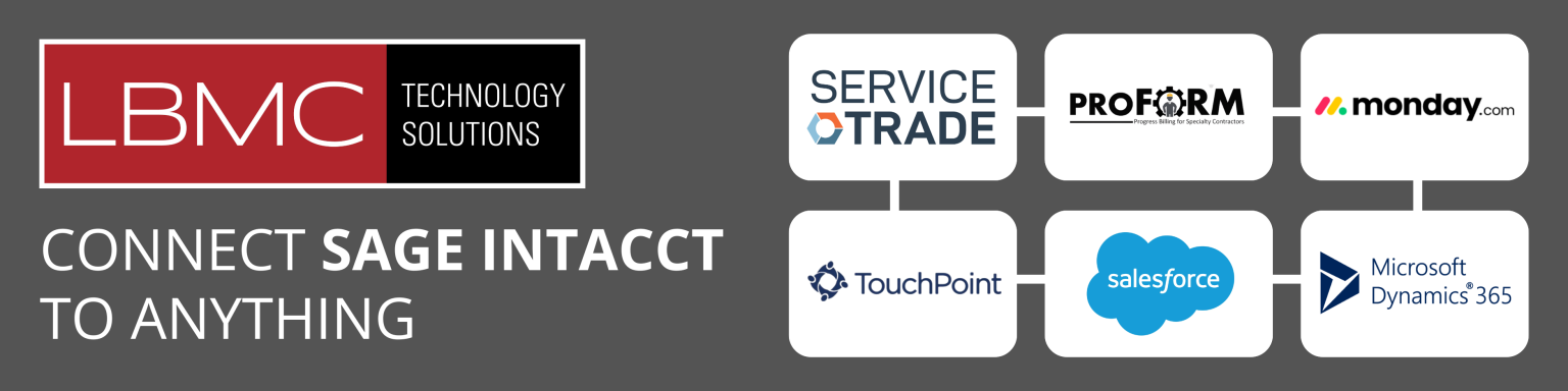 Banner showing what Sage Intacct Can Connect to