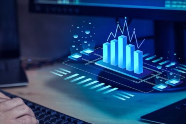 Futuristic Screen with Finance Data